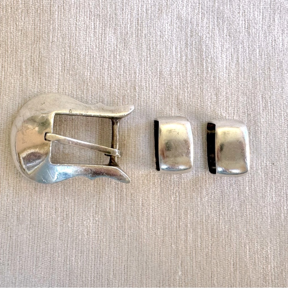 Vintage James Reid Chacon NM Sterling silver belt, buckle and two keepers.